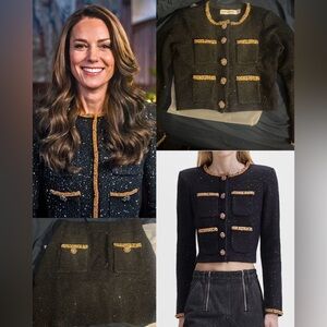 Self Portrait Black Sequin Cardigan - Replikate ASO Kate Middleton Royal